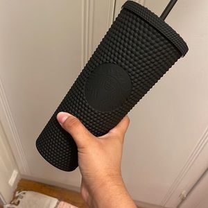 Black matte studded Starbucks cup